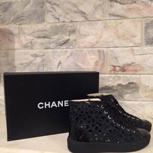 Chanel shoes laser cut sneakers